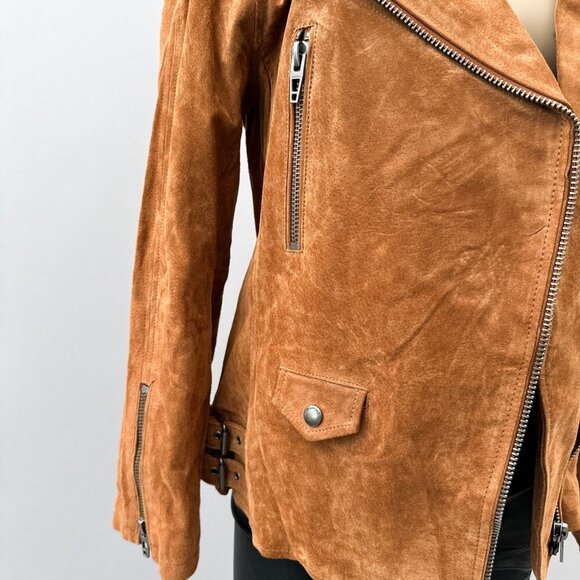 BlankNYC Suede Moto Jacket Alder Brown Adjustable Buckle‎ Zipper Pocket Women S - Picture 8 of 16